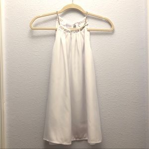 NWOT-NY & Co White Halter W/ Neck Chain
